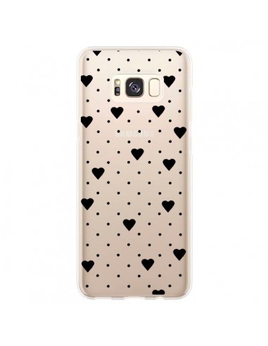 Coque Samsung S8 Plus Point Coeur Noir Pin Point Heart Transparente - Project M