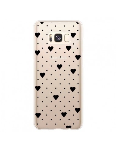 Coque Samsung S8 Plus Point Coeur Noir Pin Point Heart Transparente - Project M