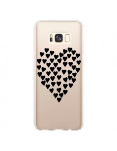 Coque Samsung S8 Plus Coeurs Heart Love Noir Transparente...