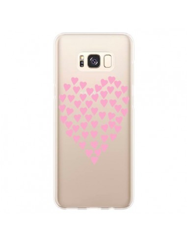 Coque Samsung S8 Plus Coeurs Heart Love Rose Pink Transparente - Project M