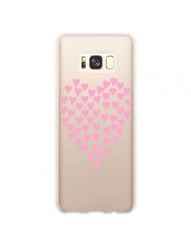 Coque Samsung S8 Plus Coeurs Heart Love Rose Pink Transparente - Project M
