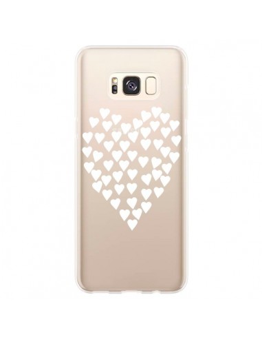Coque Samsung S8 Plus Coeurs Heart Love Blanc Transparente - Project M