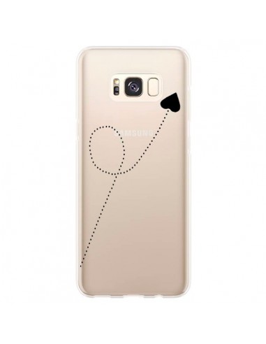 Coque Samsung S8 Plus Travel to your Heart Noir Voyage Coeur Transparente - Project M