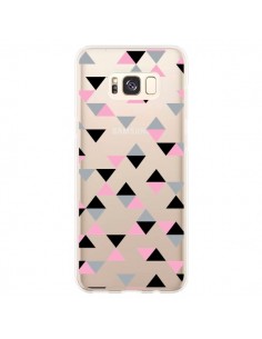 Coque Samsung S8 Plus Triangles Pink Rose Noir...