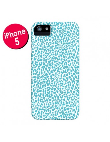 Coque Leopard Turquoise pour iPhone 5 et 5S - Mary Nesrala