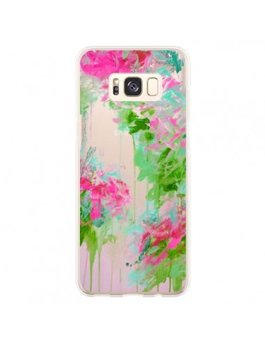 Coque Samsung S8 Plus Fleur Flower Rose Vert Transparente - Ebi Emporium