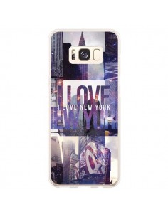 Coque Samsung S8 Plus I love New Yorck City violet -...