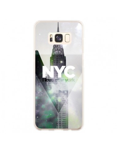 Coque Samsung S8 Plus I Love New York City Gris Violet Vert - Javier Martinez