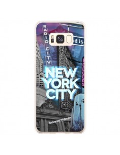 Coque Samsung S8 Plus New York City Buildings Bleu -...