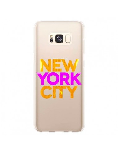 Coque Samsung S8 Plus New York City NYC Orange Rose Transparente - Javier Martinez