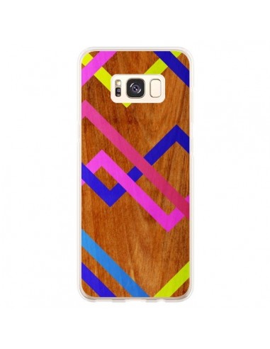 Coque Samsung S8 Plus Pink Yellow Wooden Bois Azteque Aztec Tribal - Jenny Mhairi