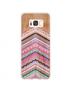 Coque Samsung S8 Plus Purple Chevron Wild Wood Bois...