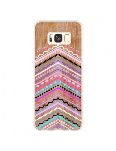 Coque Samsung S8 Plus Purple Chevron Wild Wood Bois Azteque Aztec Tribal - Jenny Mhairi
