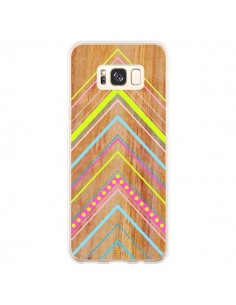 Coque Samsung S8 Plus Wooden Chevron Pink Bois Azteque...