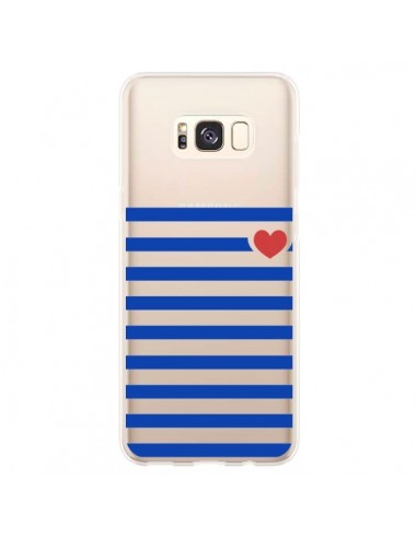 Coque Samsung S8 Plus Mariniere Coeur Love Transparente - Jonathan Perez