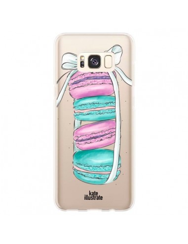 Coque Samsung S8 Plus Macarons Pink Mint Rose Transparente - kateillustrate