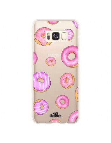 Coque Samsung S8 Plus Pink Donuts Rose Transparente - kateillustrate