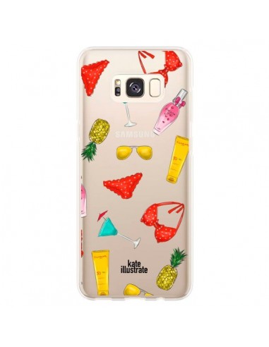 Coque Samsung S8 Plus Summer Essentials Ete Essentiel Transparente - kateillustrate