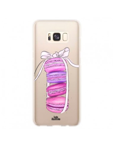 Coque Samsung S8 Plus Macarons Pink Purple Rose Violet Transparente - kateillustrate