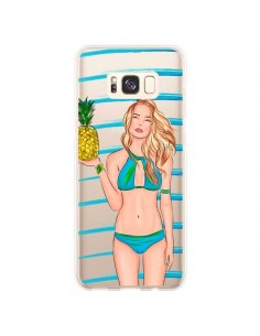 Coque Samsung S8 Plus Malibu Ananas Plage Ete Bleu...