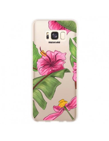 Coque Samsung S8 Plus Tropical Leaves Fleurs Feuilles Transparente - kateillustrate