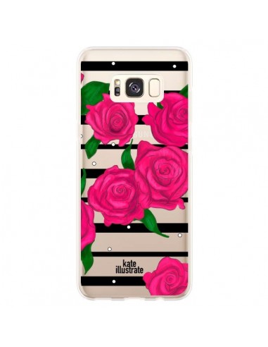 Coque Samsung S8 Plus Roses Rose Fleurs Flowers Transparente - kateillustrate