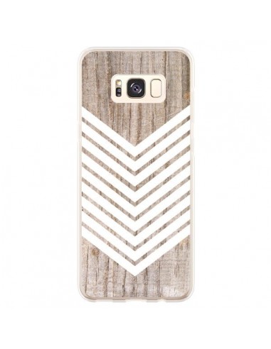 Coque Samsung S8 Plus Tribal Aztèque Bois Wood Flèche Blanc - Laetitia