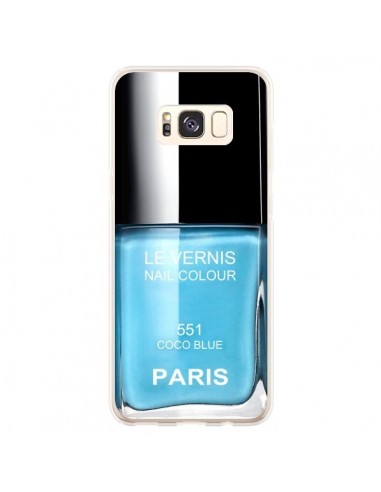Coque Samsung S8 Plus Vernis Paris Coco Blue Bleu - Laetitia
