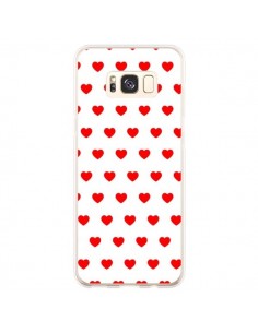 Coque Samsung S8 Plus Coeurs Rouges Fond Blanc - Laetitia