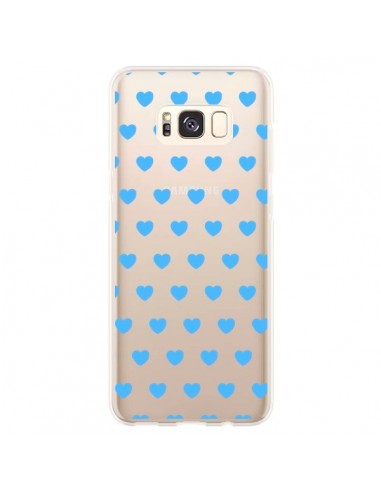 Coque Samsung S8 Plus Coeur Heart Love Amour Bleu Transparente - Laetitia