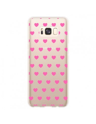 Coque Samsung S8 Plus Coeur Heart Love Amour Rose Transparente - Laetitia