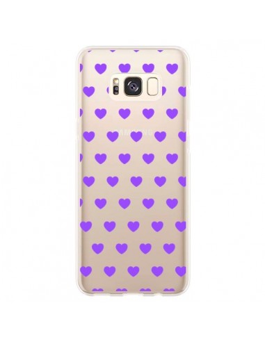 Coque Samsung S8 Plus Coeur Heart Love Amour Violet Transparente - Laetitia