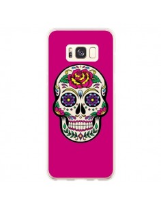 Coque Samsung S8 Plus Tête de Mort Mexicaine Rose Fushia...