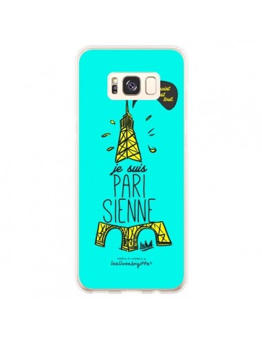 Coque Samsung S8 Plus Je suis Parisienne La Tour Eiffel Bleu - Leellouebrigitte