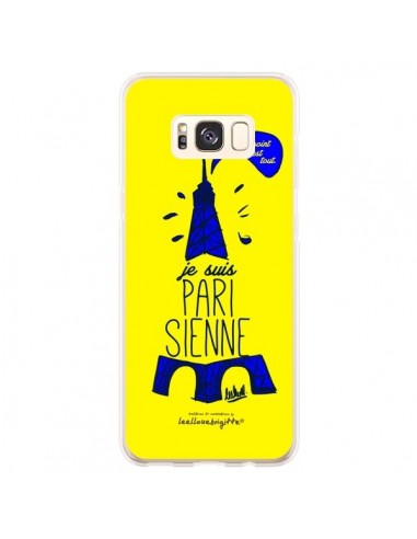 Coque Samsung S8 Plus Je suis Parisienne La Tour Eiffel Jaune - Leellouebrigitte