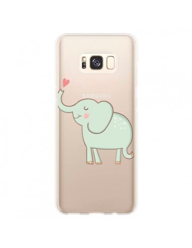 Coque Samsung S8 Plus Elephant Elefant Animal Coeur Love  Transparente - Petit Griffin