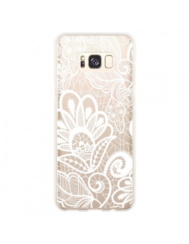 Coque Samsung S8 Plus Lace Fleur Flower Blanc Transparente - Petit Griffin
