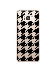 Coque Samsung S8 Plus Vichy Gros Carre noir Transparente...