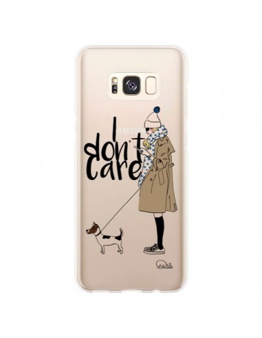 Coque Samsung S8 Plus I don't care Fille Chien Transparente - Lolo Santo