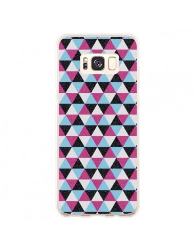 Coque Samsung S8 Plus Azteque Triangles Rose Bleu Gris - Mary Nesrala
