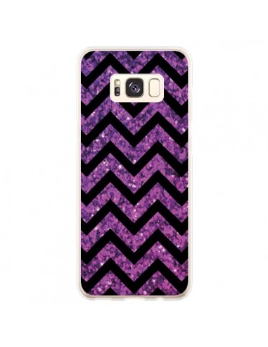 Coque Samsung S8 Plus Chevron Purple Sparkle Triangle Azteque - Mary Nesrala