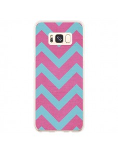 Coque Samsung S8 Plus Strawberry Chevron Rose Bleu - Mary...