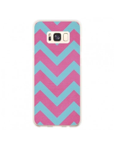 Coque Samsung S8 Plus Strawberry Chevron Rose Bleu - Mary Nesrala