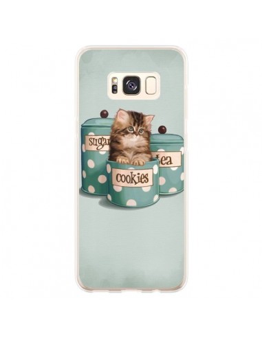 Coque Samsung S8 Plus Chaton Chat Kitten Boite Cookies Pois - Maryline Cazenave