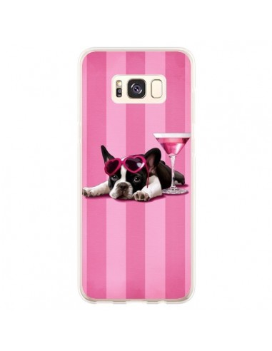 Coque Samsung S8 Plus Chien Dog Cocktail Lunettes Coeur Rose - Maryline Cazenave