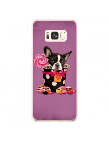 Coque Samsung S8 Plus Chien Dog Boite Noeud Papillon Pois Bonbon - Maryline Cazenave