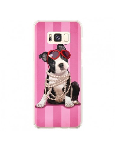 Coque Samsung S8 Plus Chien Dog Fashion Collier Perles Lunettes Coeur - Maryline Cazenave