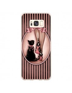 Coque Samsung S8 Plus Lady Chat Noeud Papillon Pois...