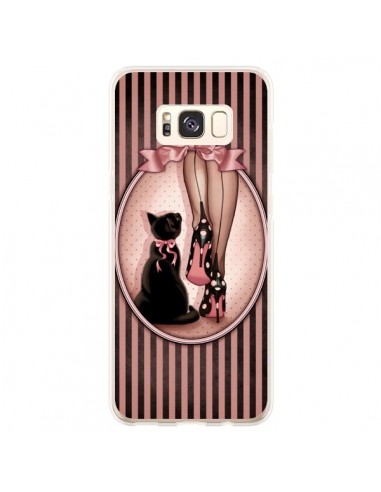 Coque Samsung S8 Plus Lady Chat Noeud Papillon Pois Chaussures - Maryline Cazenave