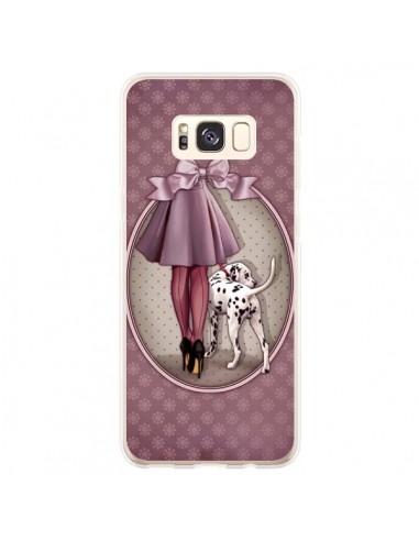 Coque Samsung S8 Plus Lady Chien Dog Dalmatien Robe Pois - Maryline Cazenave